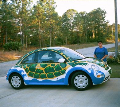 Автомобиль с рисунком черепахи