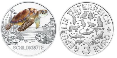 Монеты с черепахами Австрия