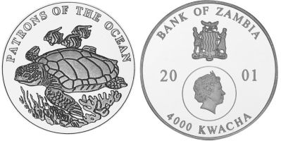 Монеты с черепахами Замбия