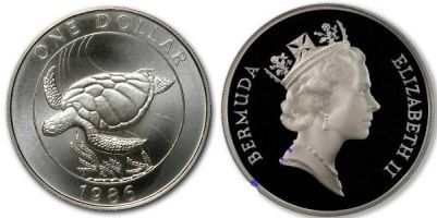 Монеты с черепахами Великобритания (острова)