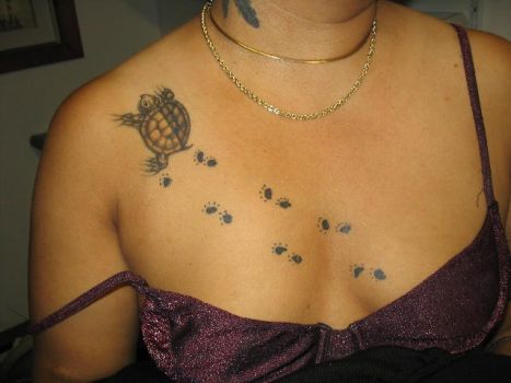 Черепахи на татуировках в стиле "реализм"