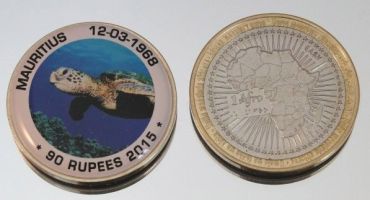 Монеты с черепахами Маврикий
