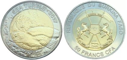 Монеты с черепахами Буркина-Фасо