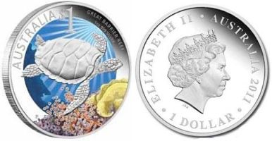 Монеты с черепахами Австралия