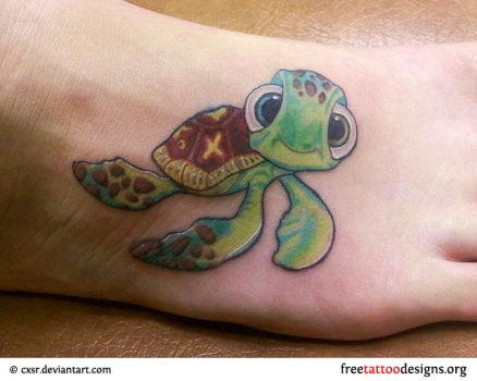 Стиль "Нью Скул" в татуировках с черепахами