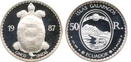 Монеты с черепахами Эквадор